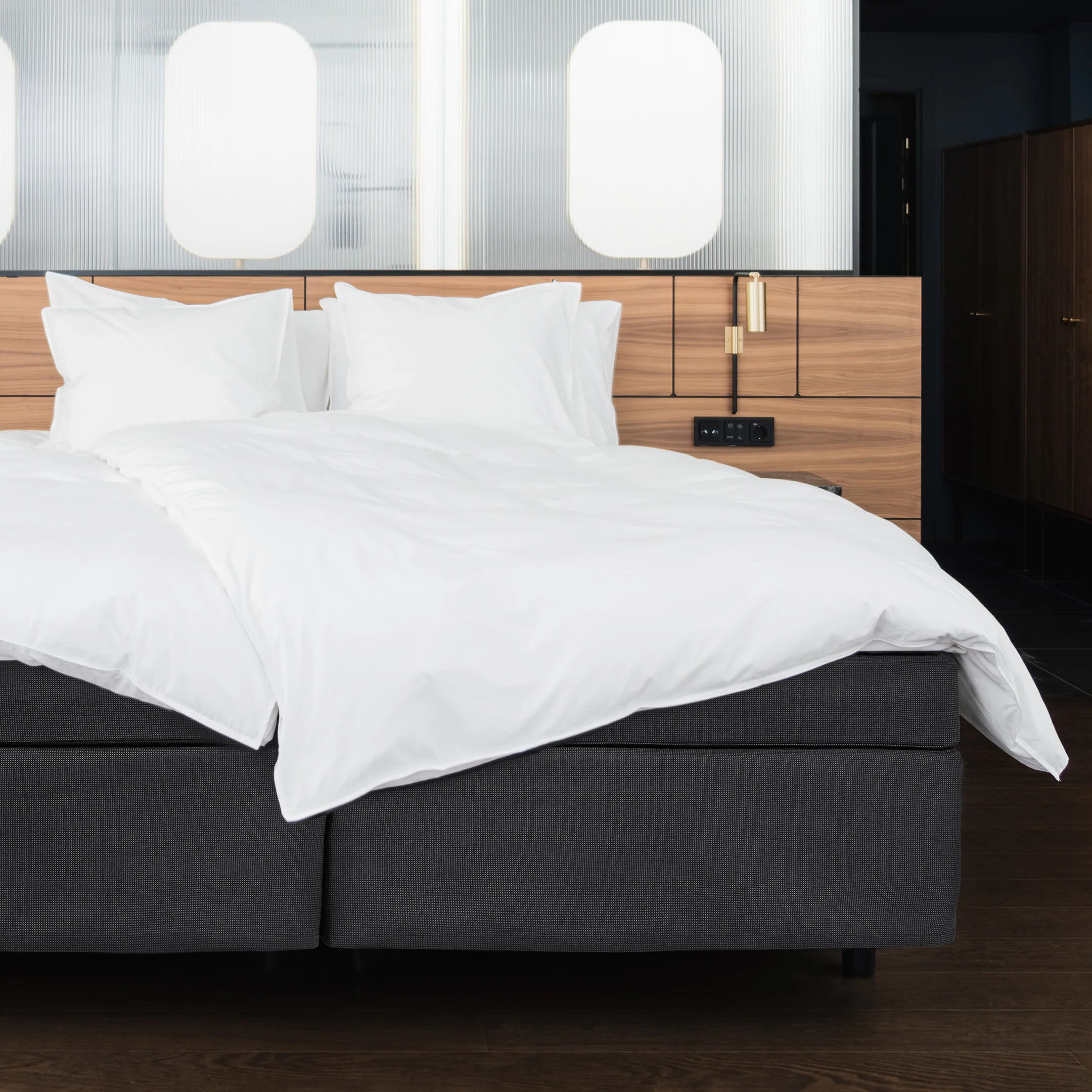 Continental hotel bed bundle 160x210 cm | dark grey - Image 3
