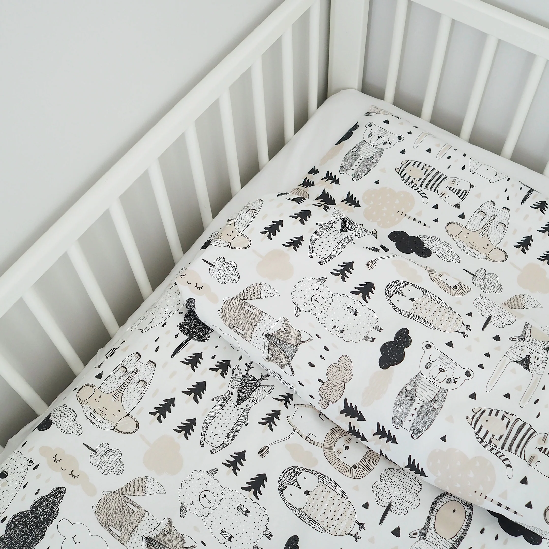 Kaverit Organic baby duvet cover set | white/cocoa - Image 4