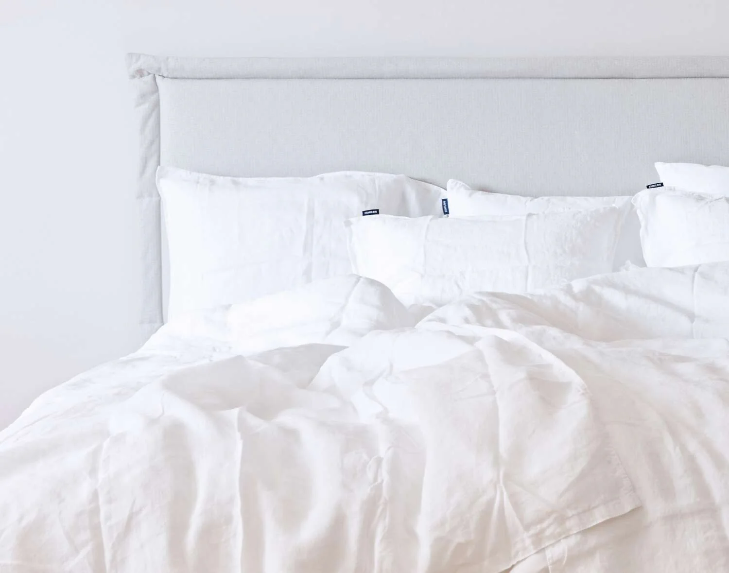 Linen double duvet cover set | white - Image 3
