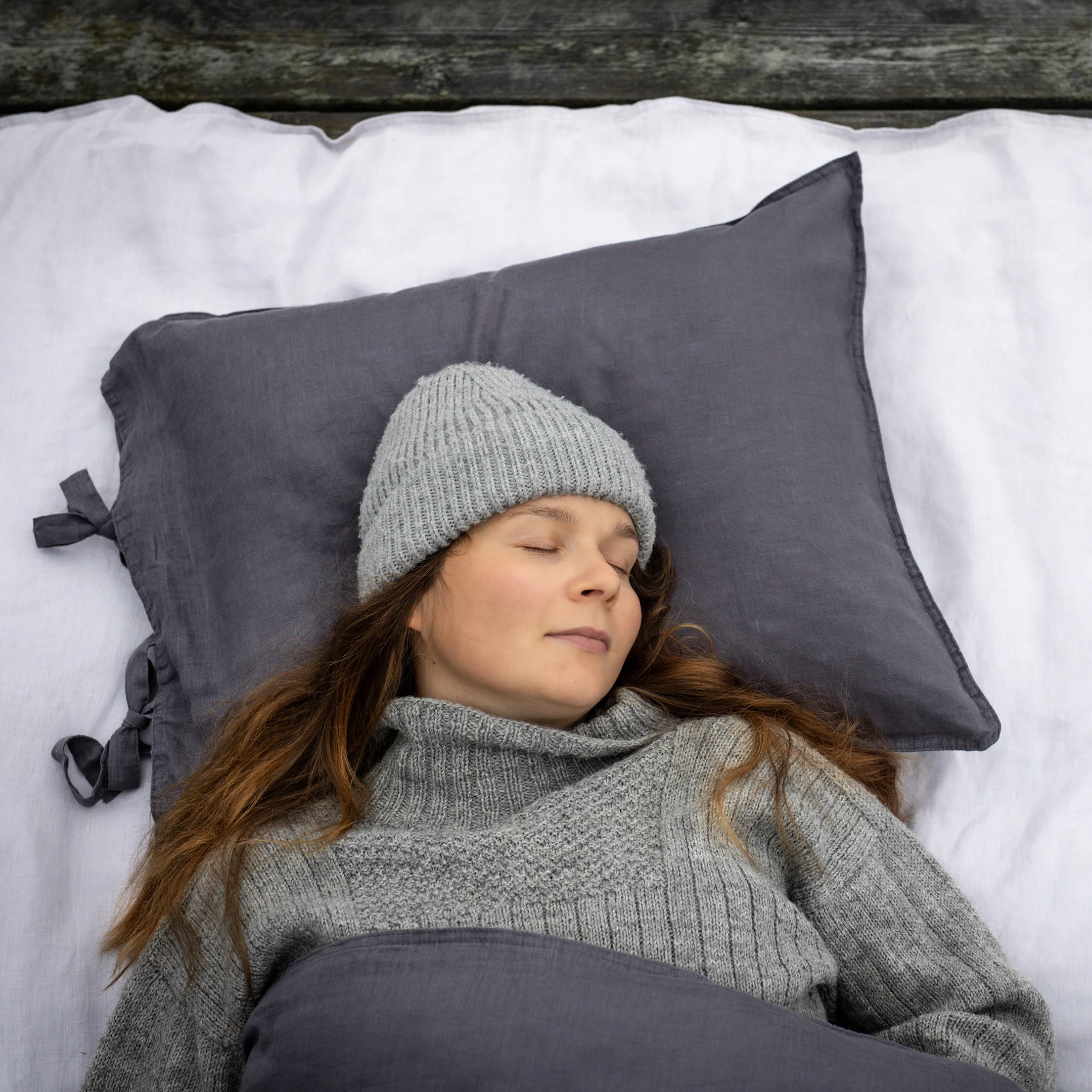 Linen duvet cover set | dark grey - Image 4