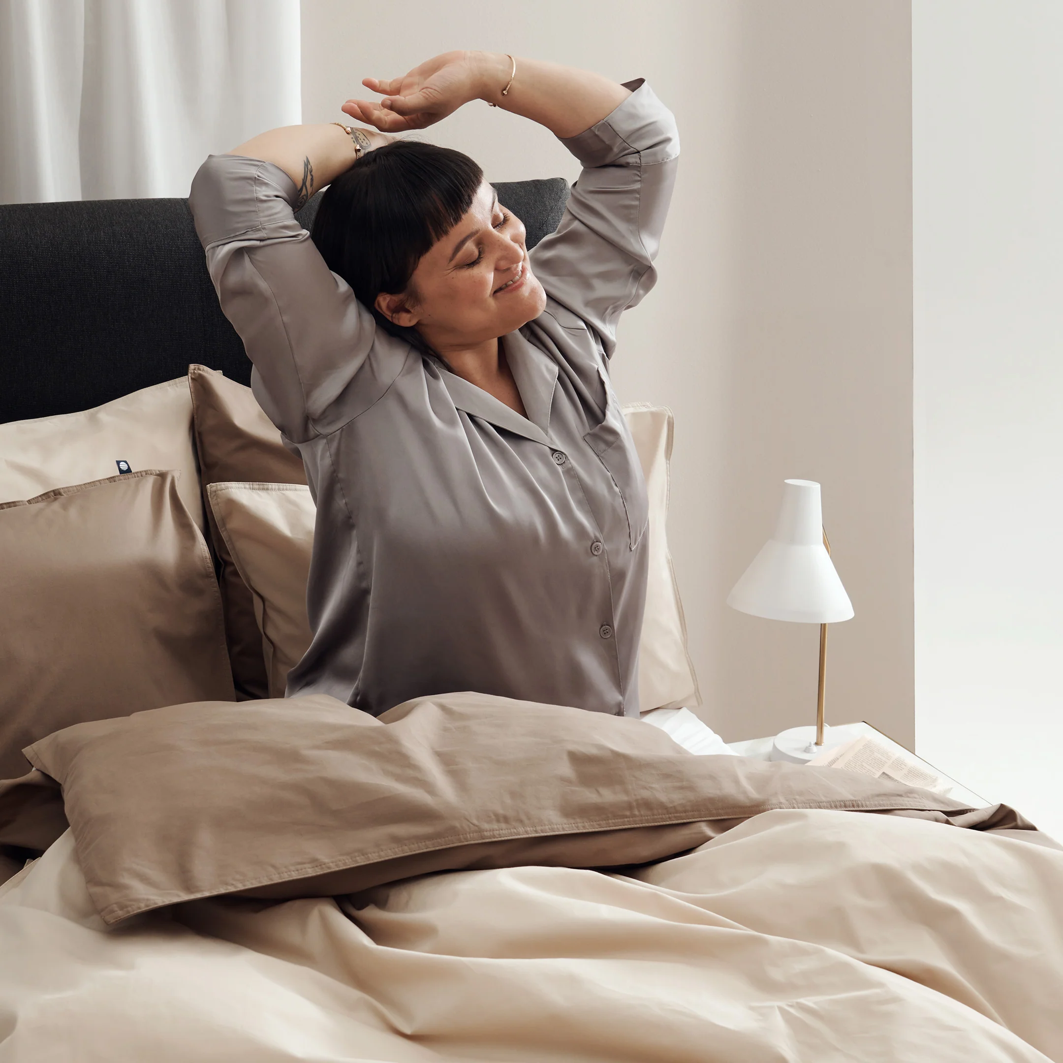 Percale duvet cover set | bark - Image 4