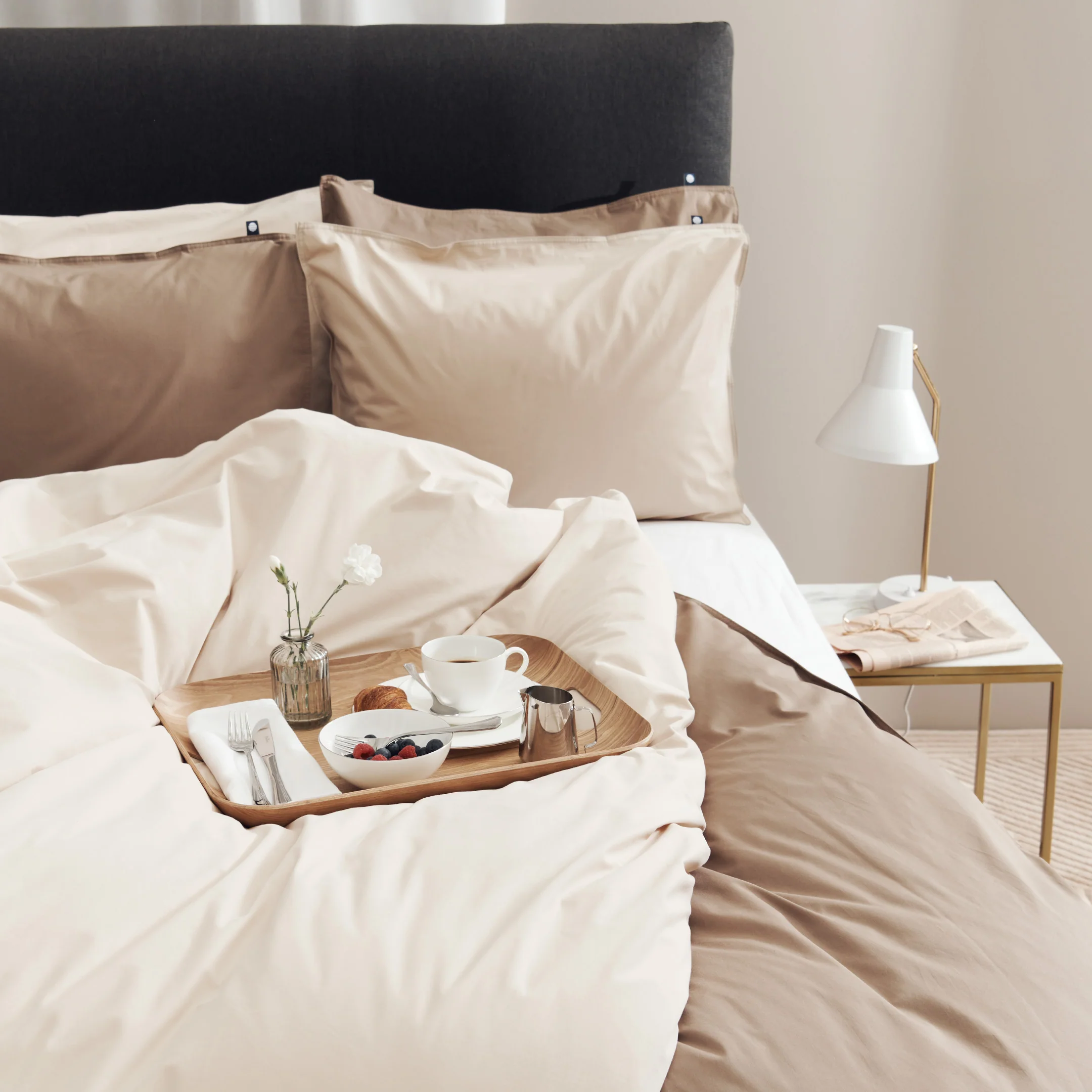 Percale duvet cover set | bark - Image 5