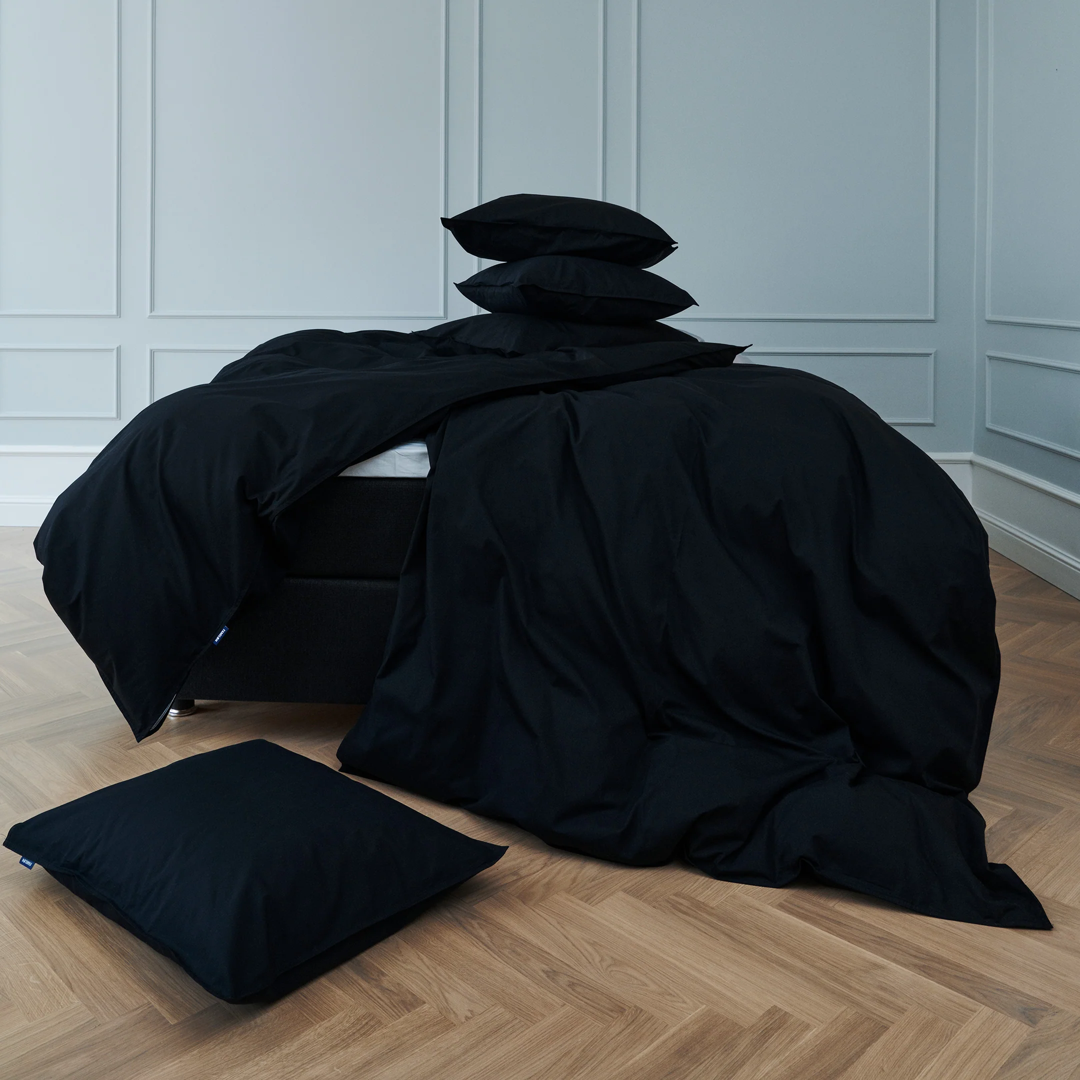 Percale duvet cover set | soot black - Image 3