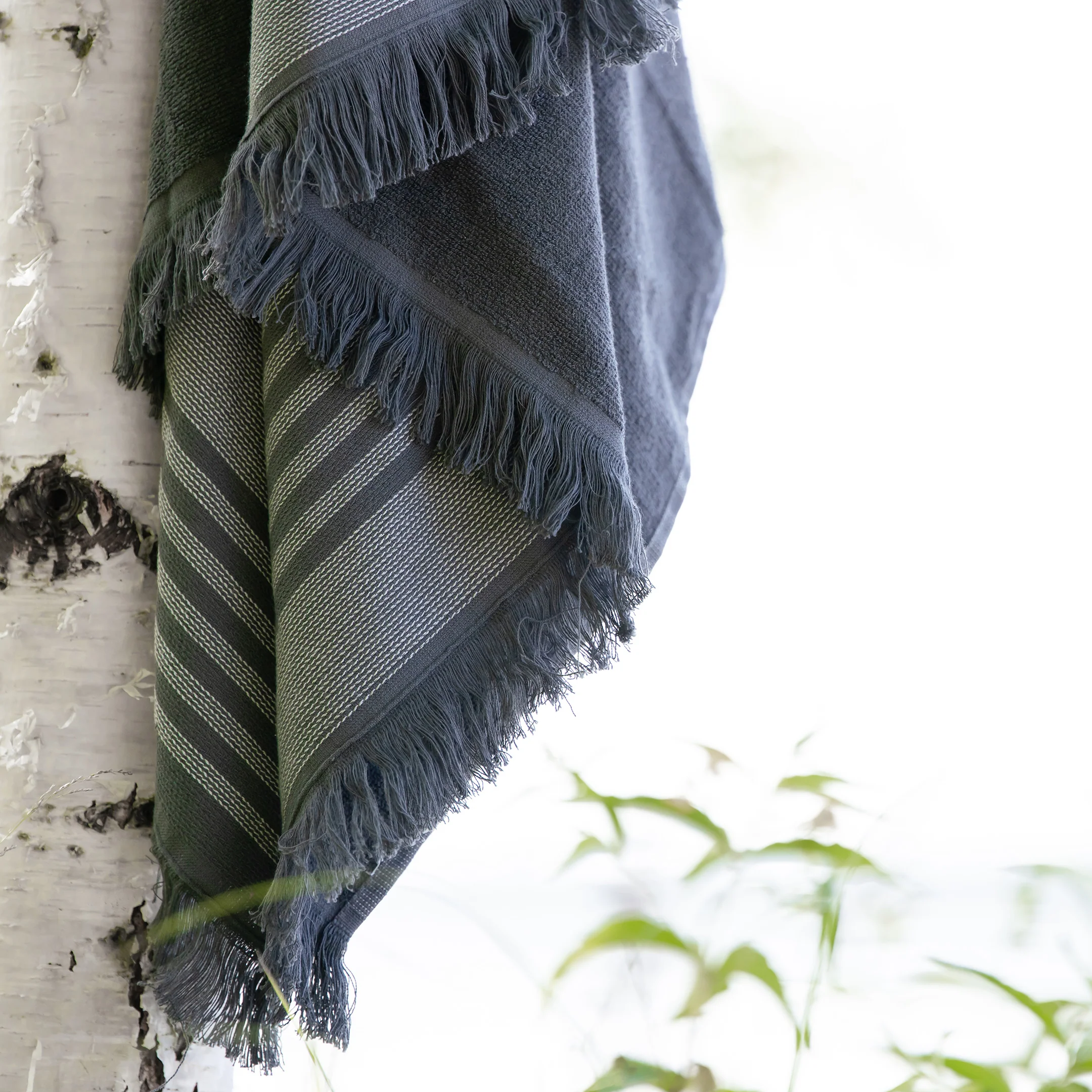 Stripe Hammam bath towel | grey - Image 6