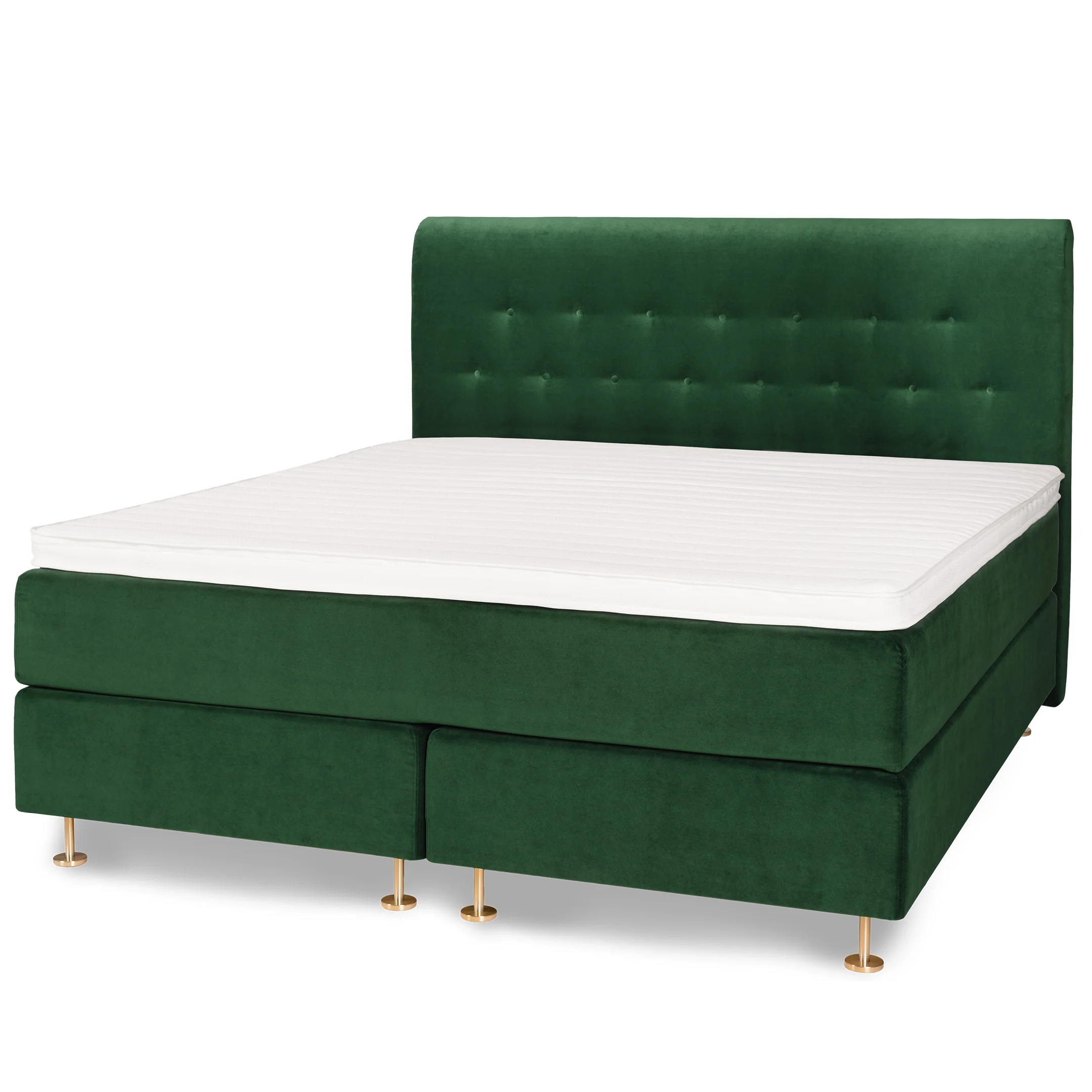 Velvet Lux continental bed bundle 180x200 cm | dark green - Image 6