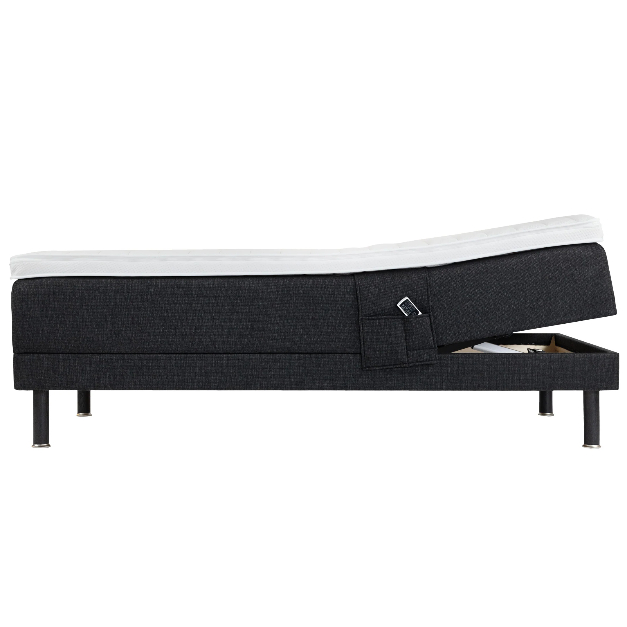 Zone Lux adjustable bed 90x200 cm medium spring + memory foam | dark grey - Image 8