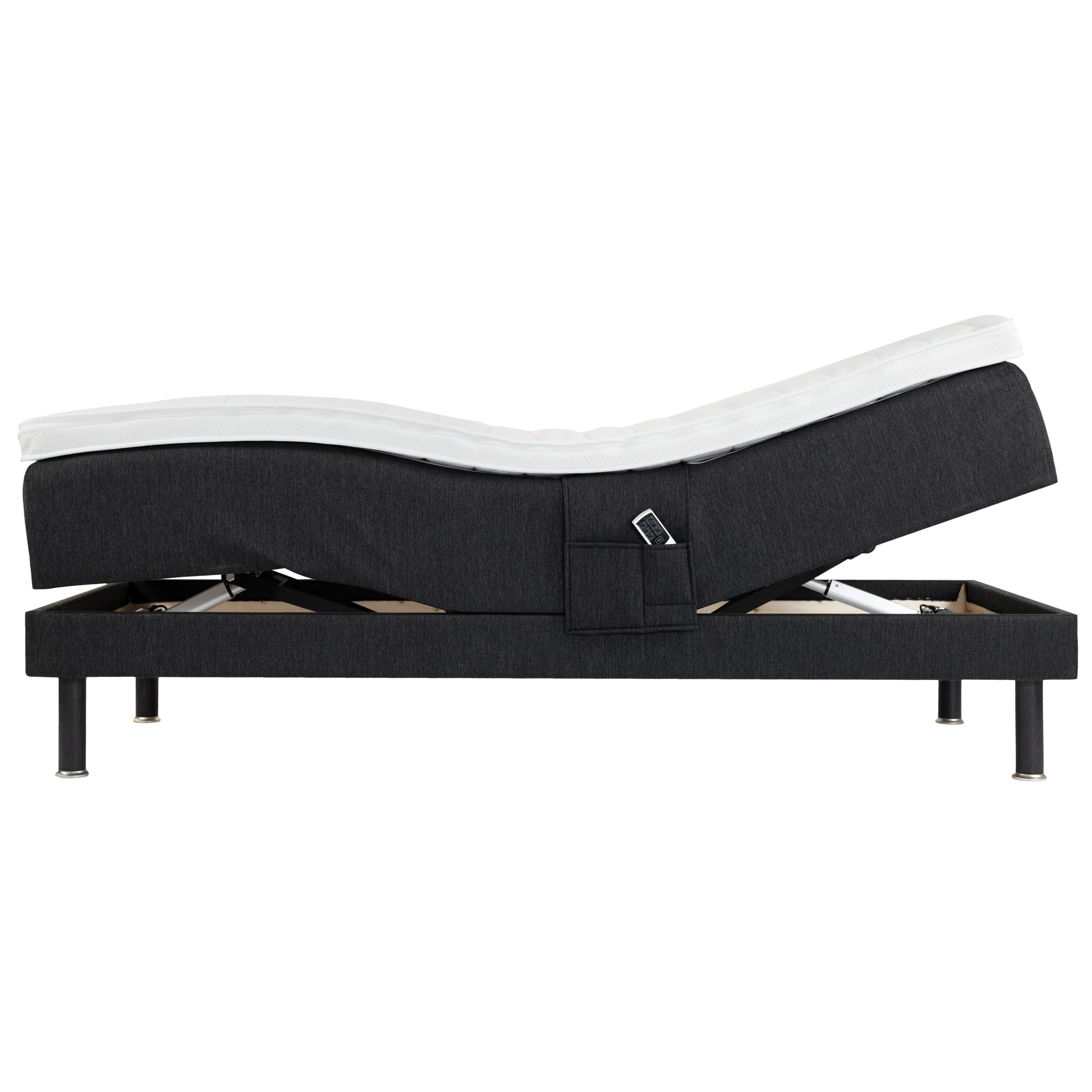Zone Lux adjustable bed 90x200 cm medium spring + memory foam | dark grey - Image 9