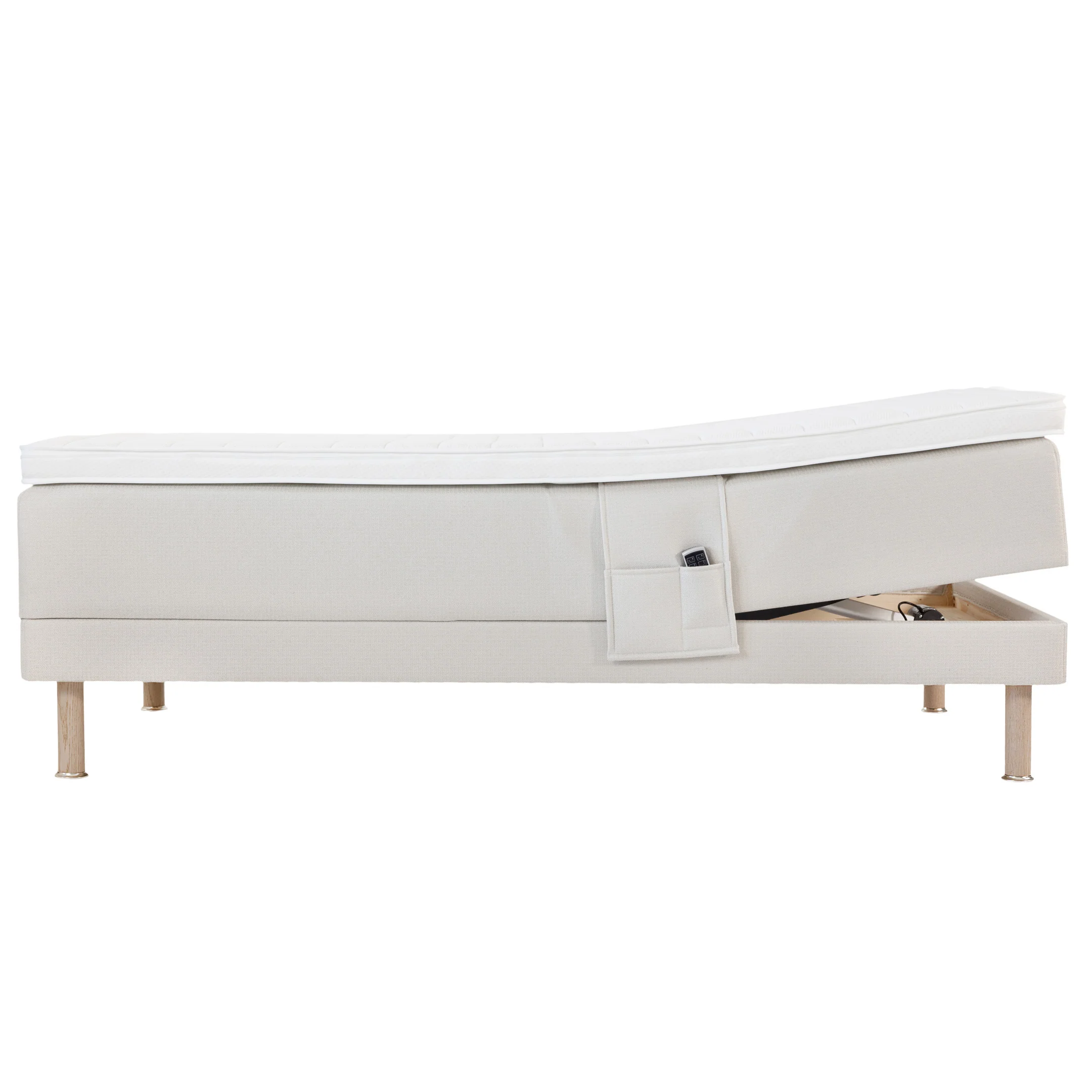 Zone Lux adjustable bed 90x200 cm medium spring + memory foam | putty - Image 10