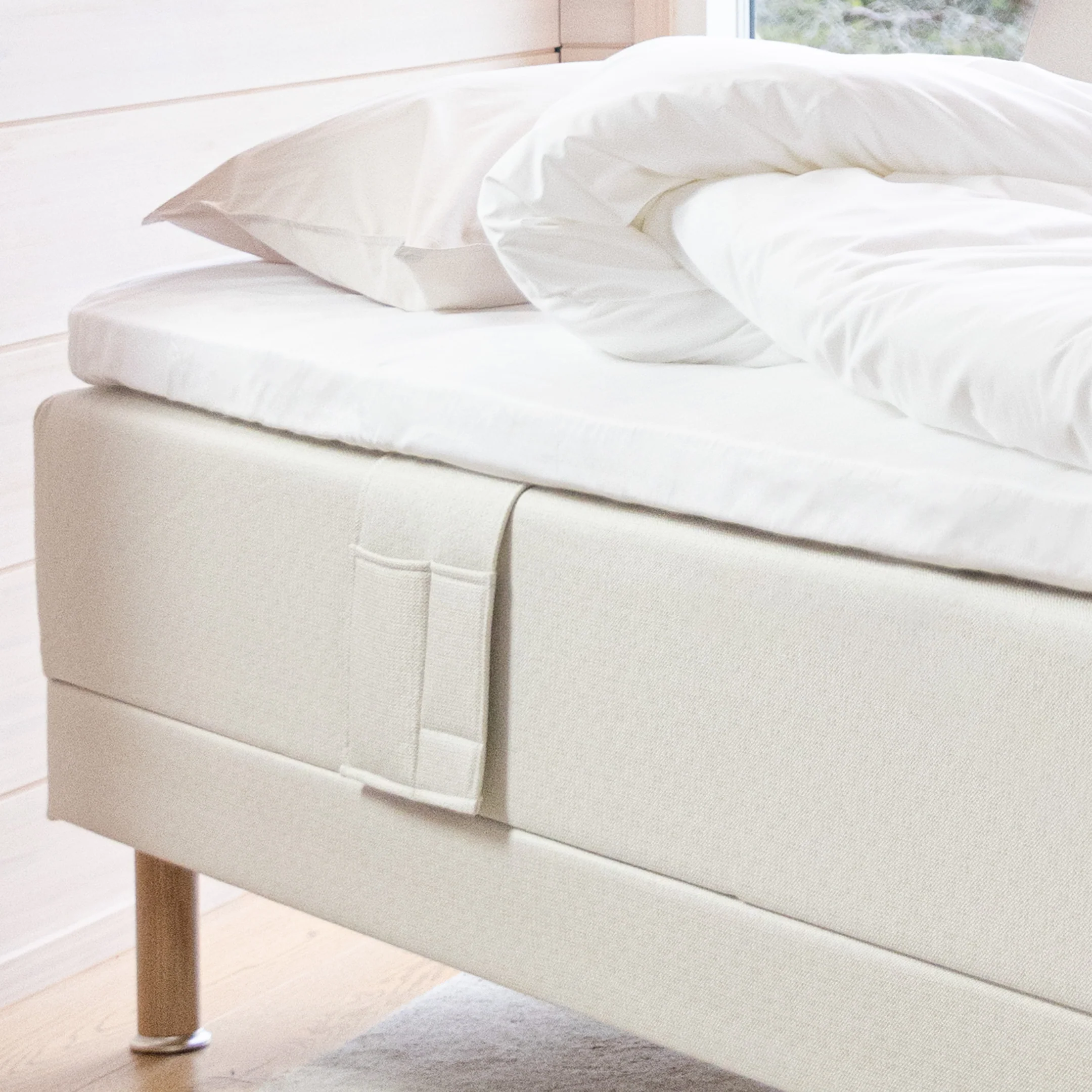 Zone Lux adjustable bed 90x200 cm medium spring + memory foam | putty - Image 3